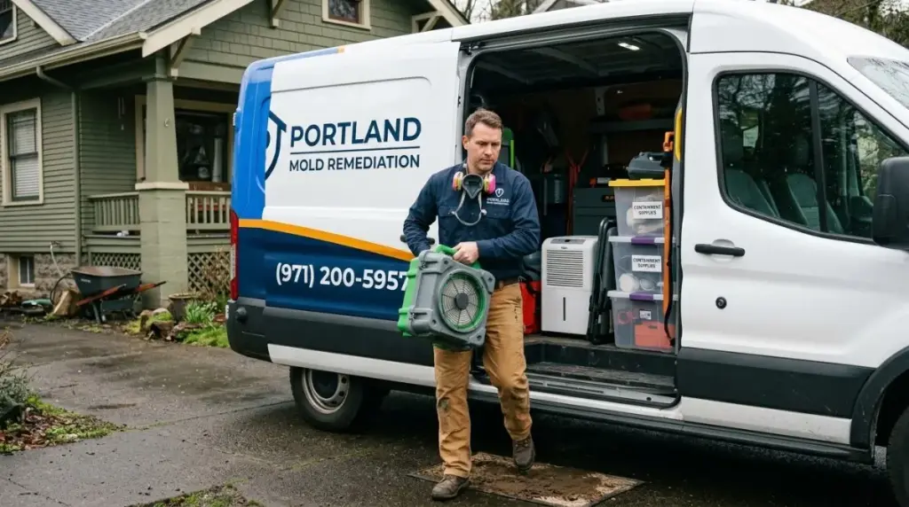 Portland Mold Remediation Technical Unloading